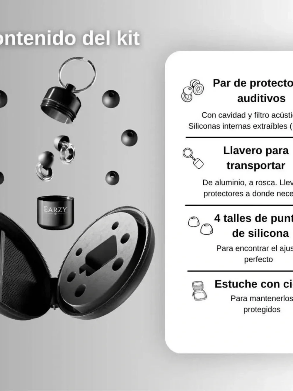 Black noise reduce Earbud Accessories Kit with Carrying Case